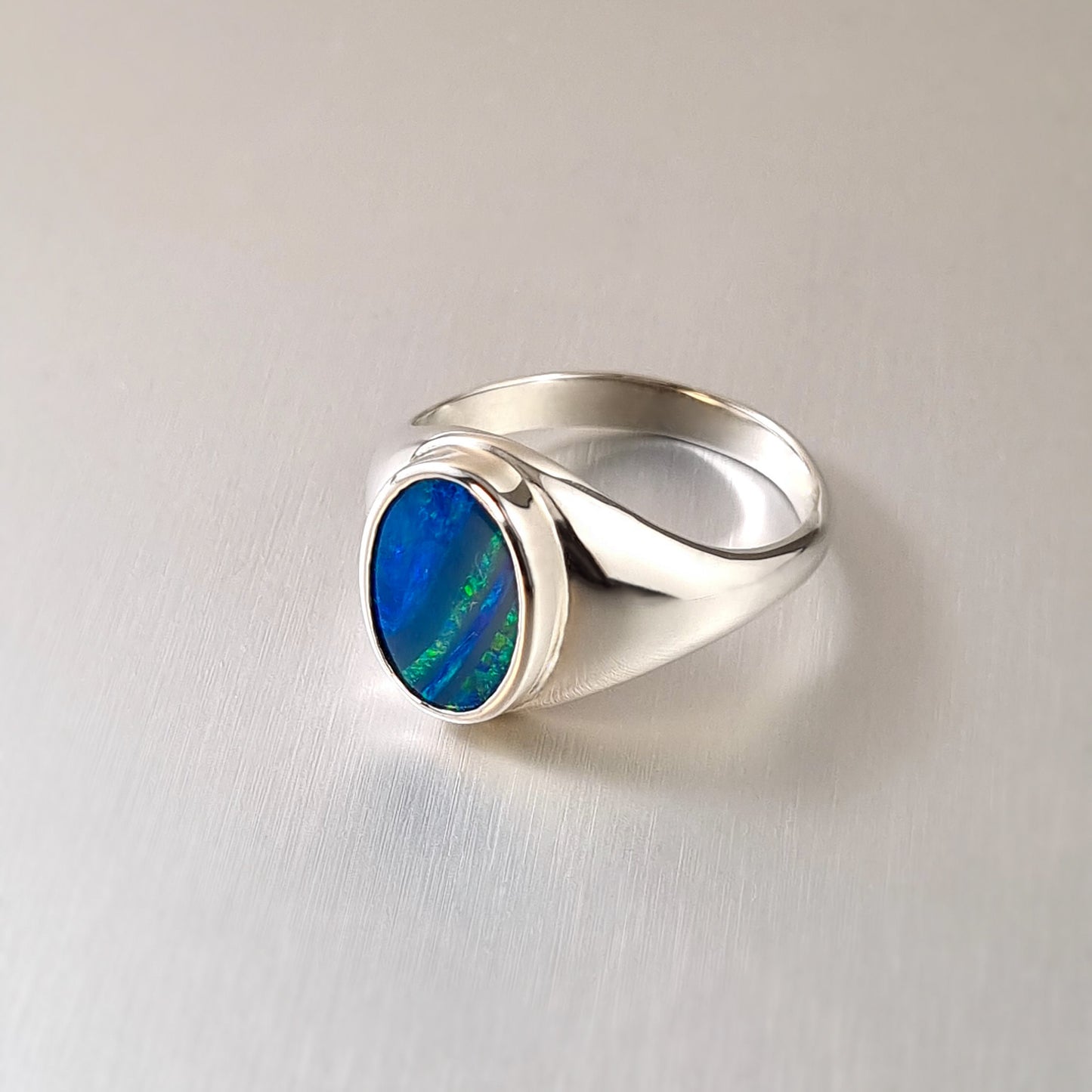 Coober Pedy Opal Doublet Ring
