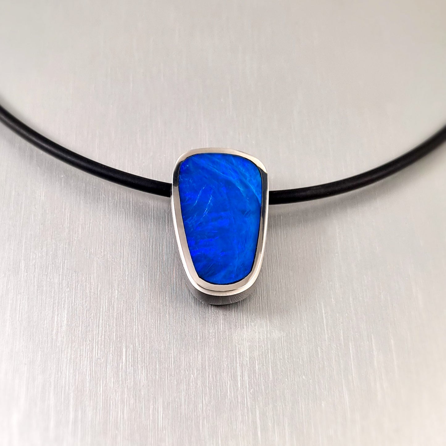 Coober Pedy Opal and Obsidian Pendant