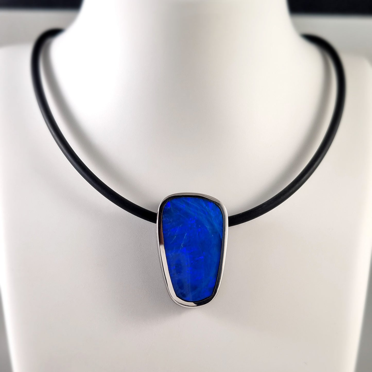 Coober Pedy Opal and Obsidian Pendant