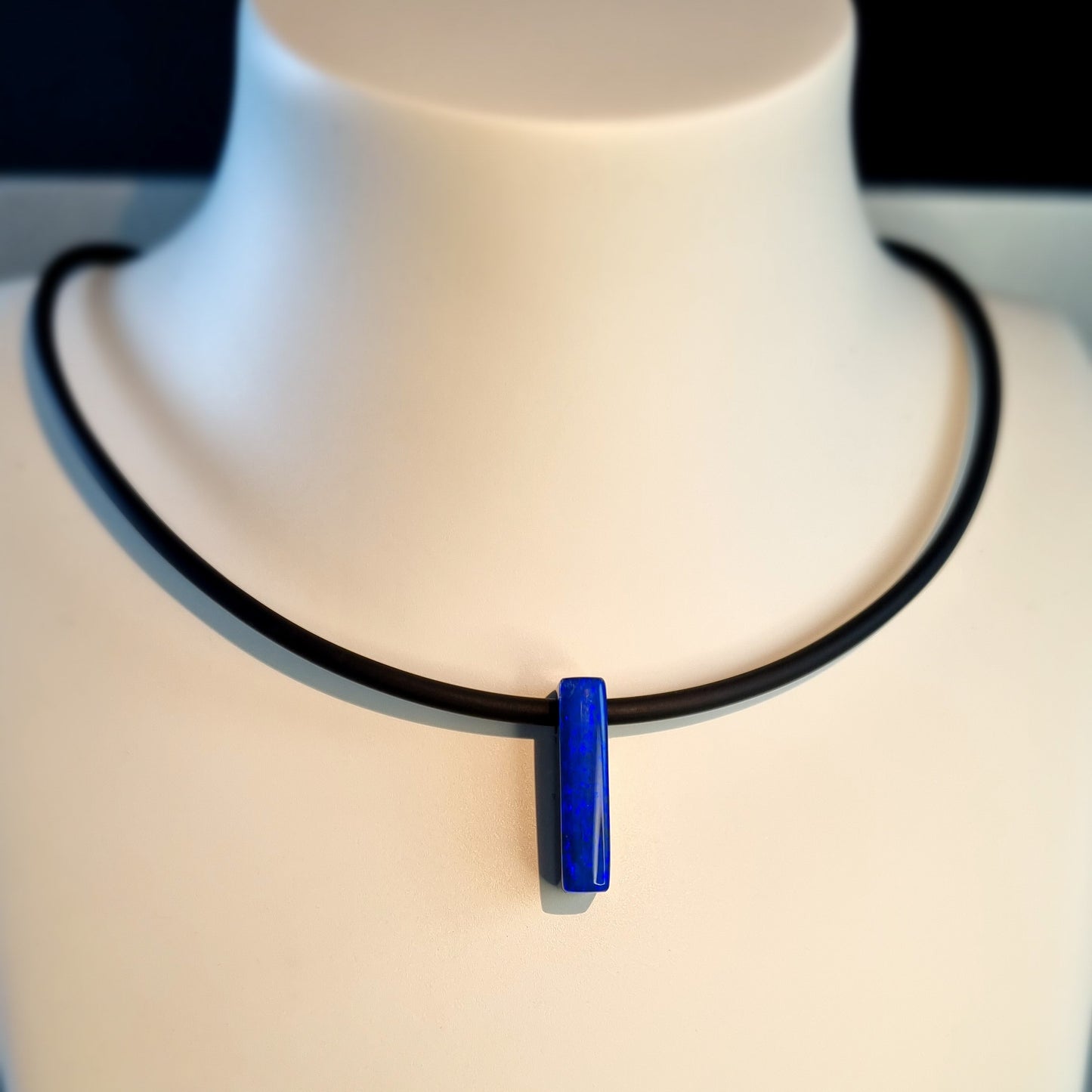 Coober Pedy Opal and Obsidian Pendant