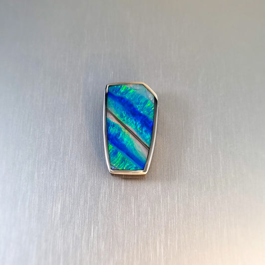 Coober Pedy Opal and Obsidian Pendant