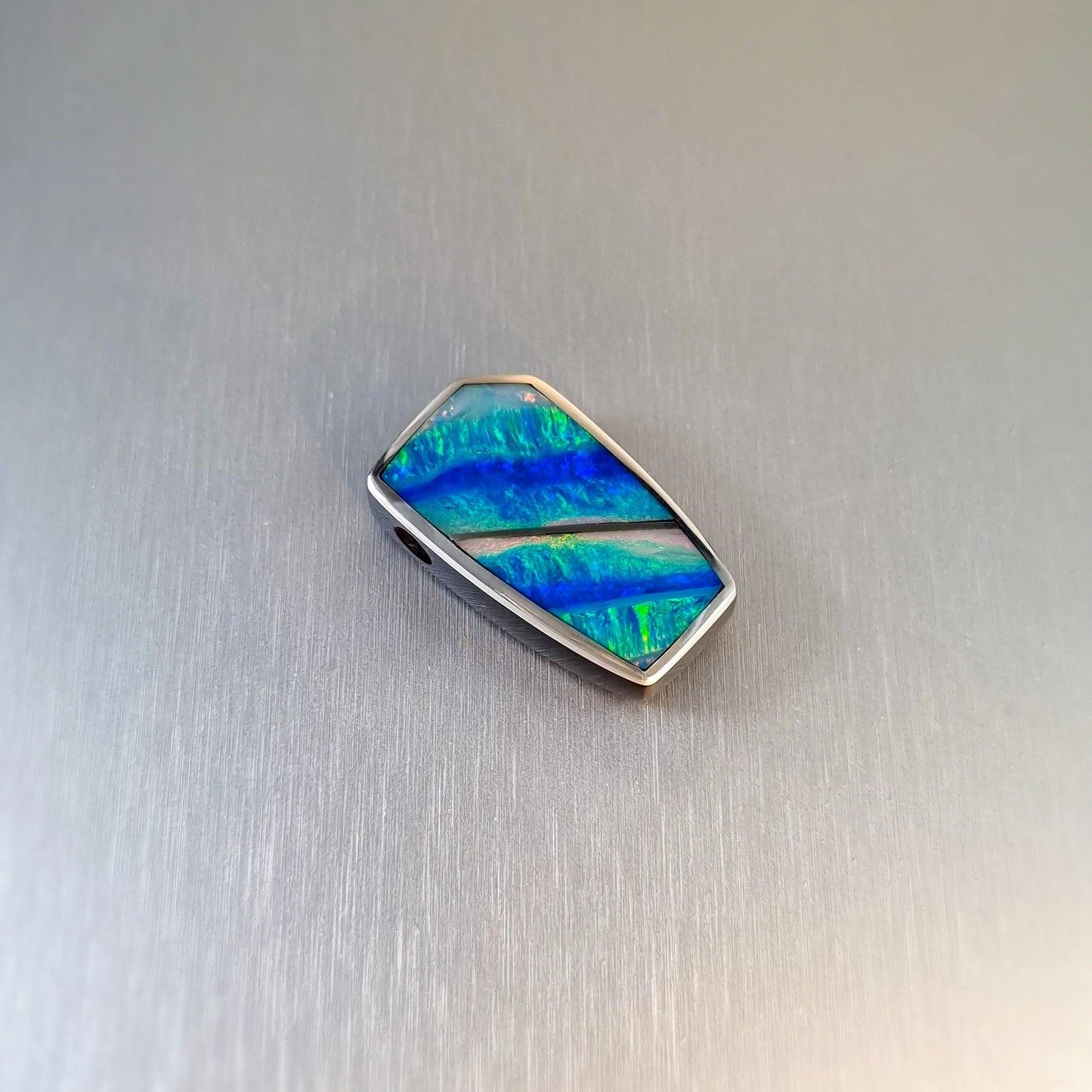 Coober Pedy Opal and Obsidian Pendant