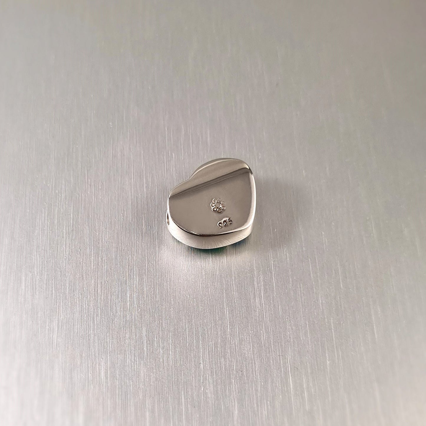 Silver Opal Inlay Heart Pendant