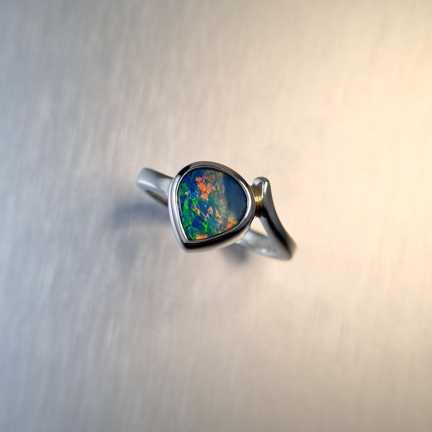 Teardrop Opal Doublet Ring
