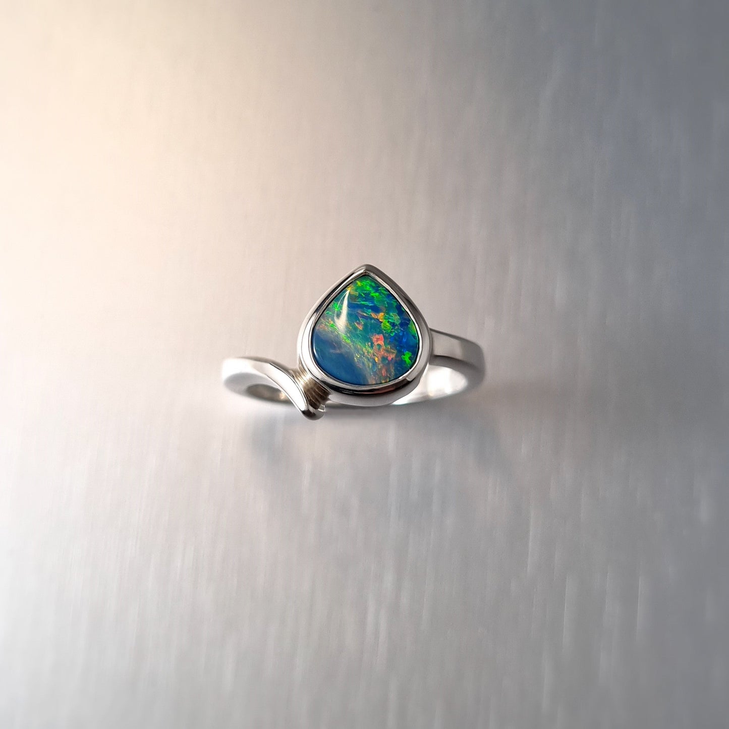 Teardrop Opal Doublet Ring