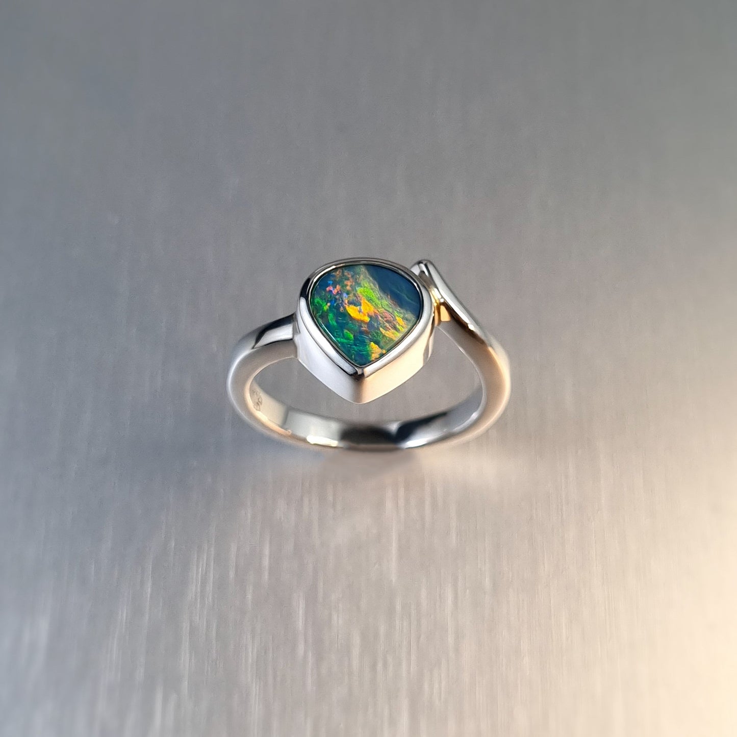 Teardrop Opal Doublet Ring