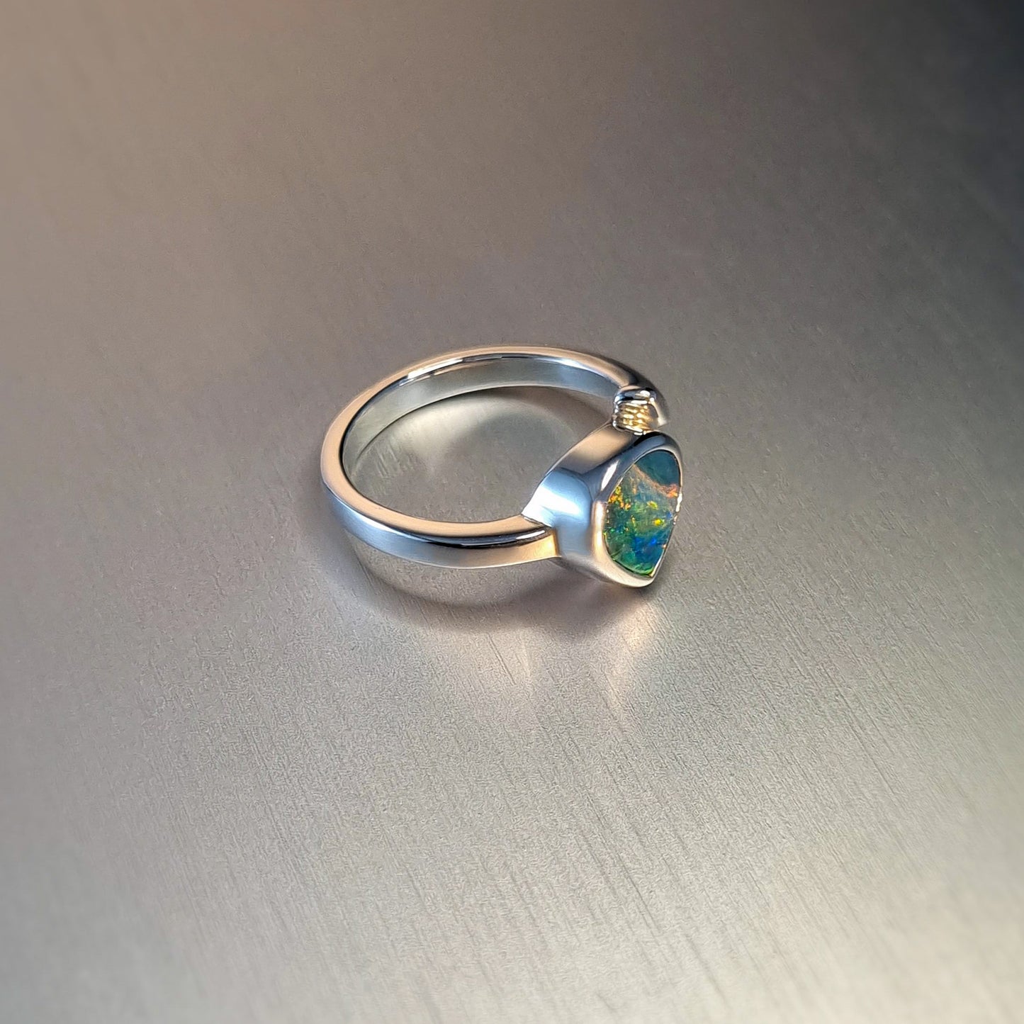 Teardrop Opal Doublet Ring