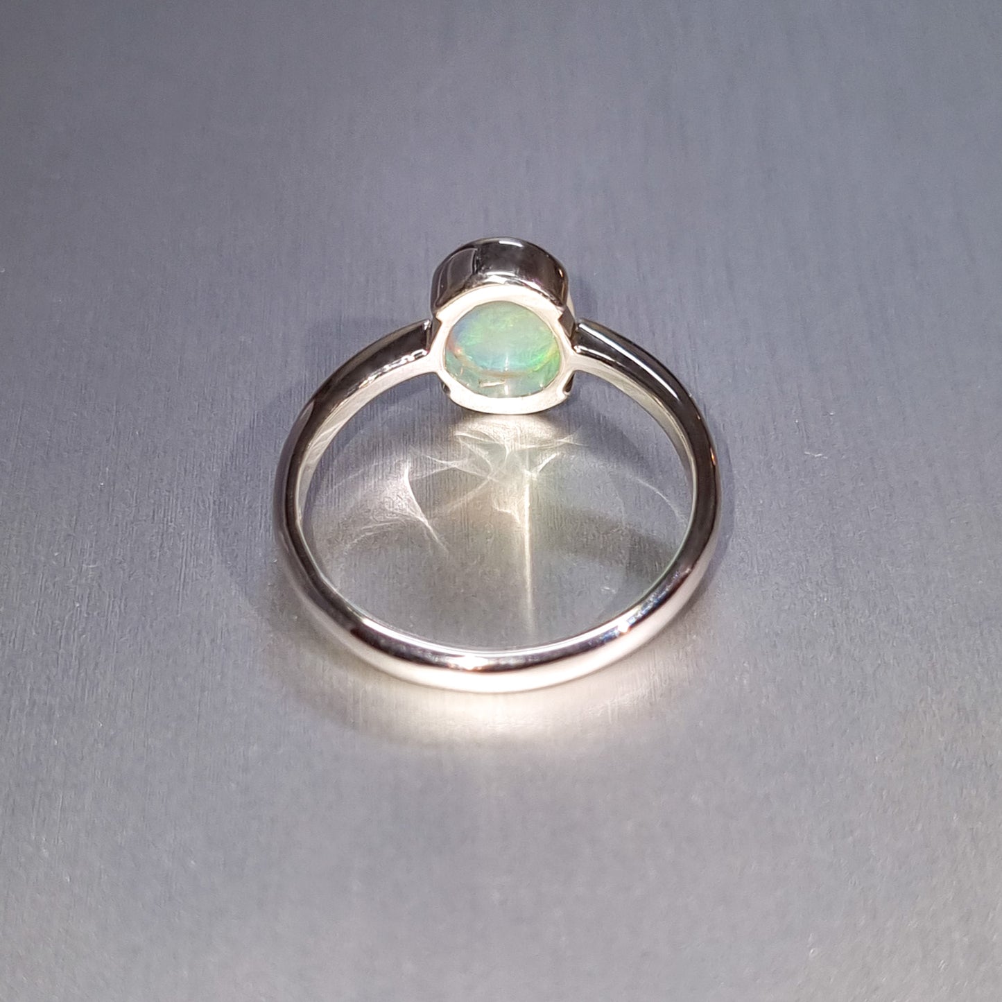 Solid Opal Silver Ring