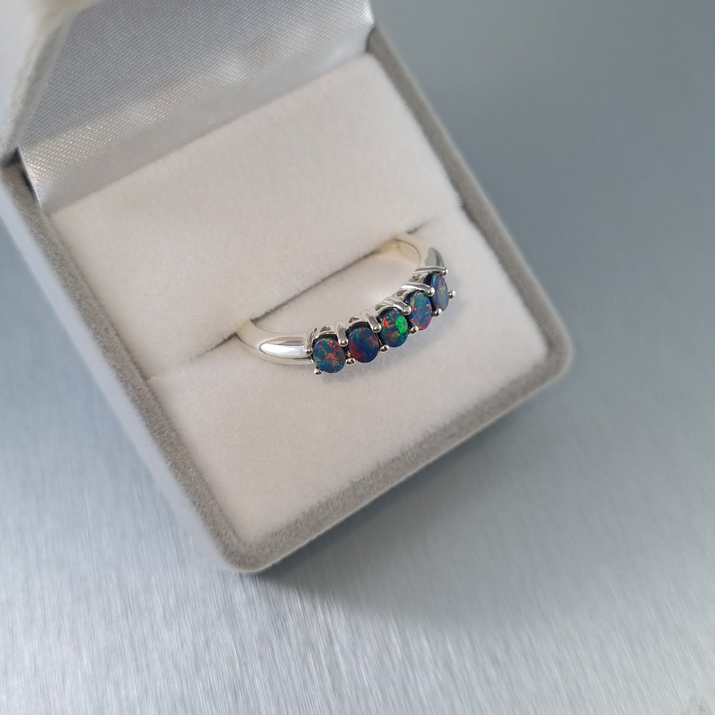 5 Stone Opal Doublet Ring