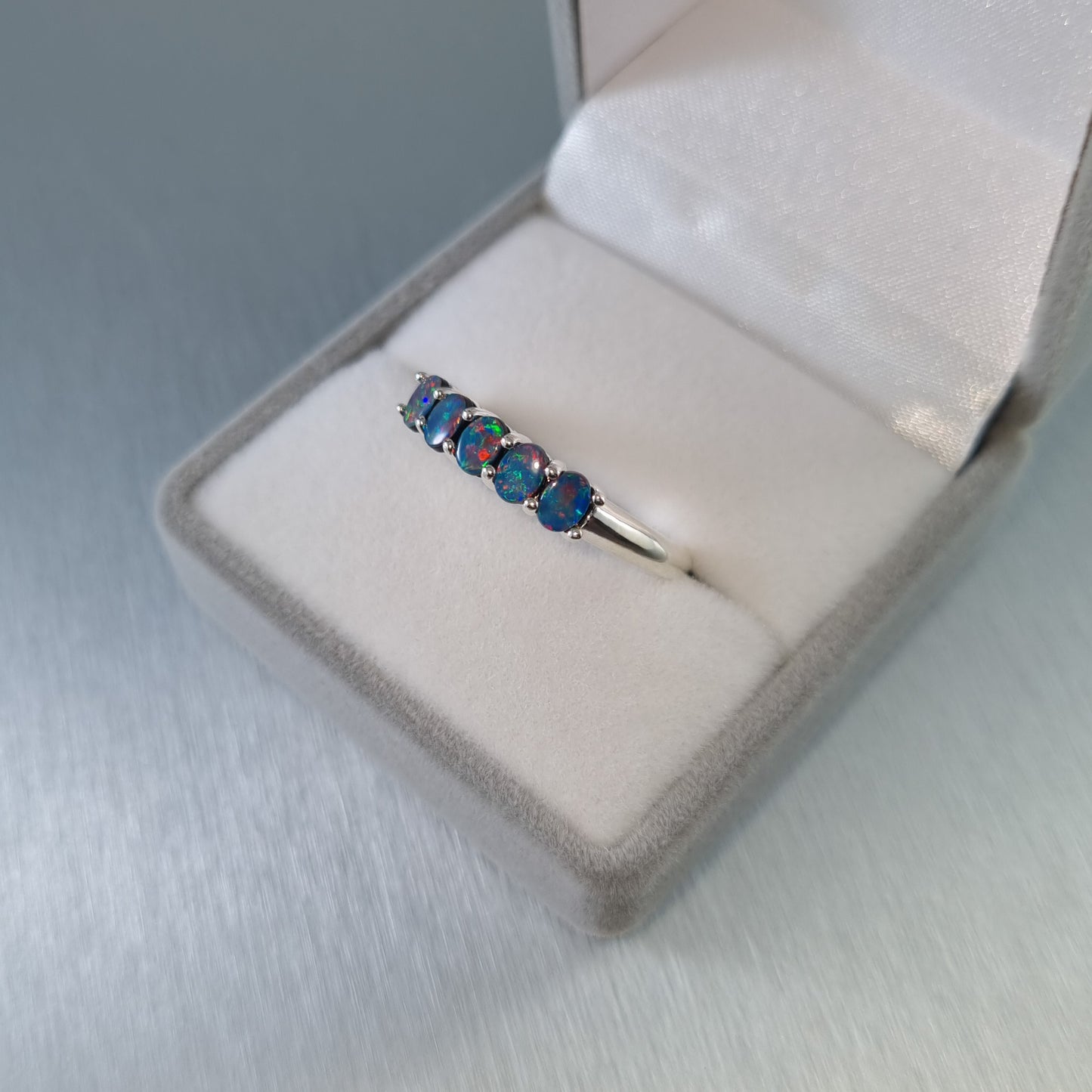 5 Stone Opal Doublet Ring