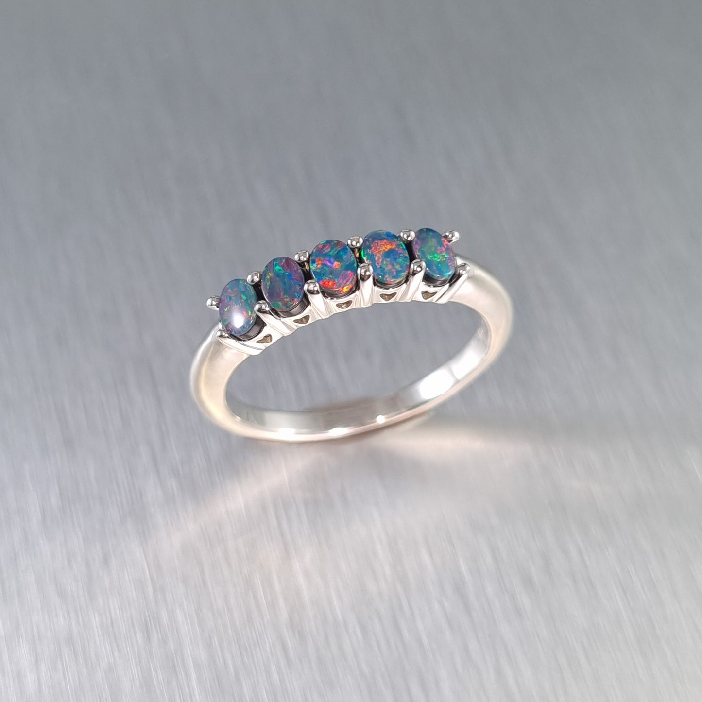 5 Stone Opal Doublet Ring