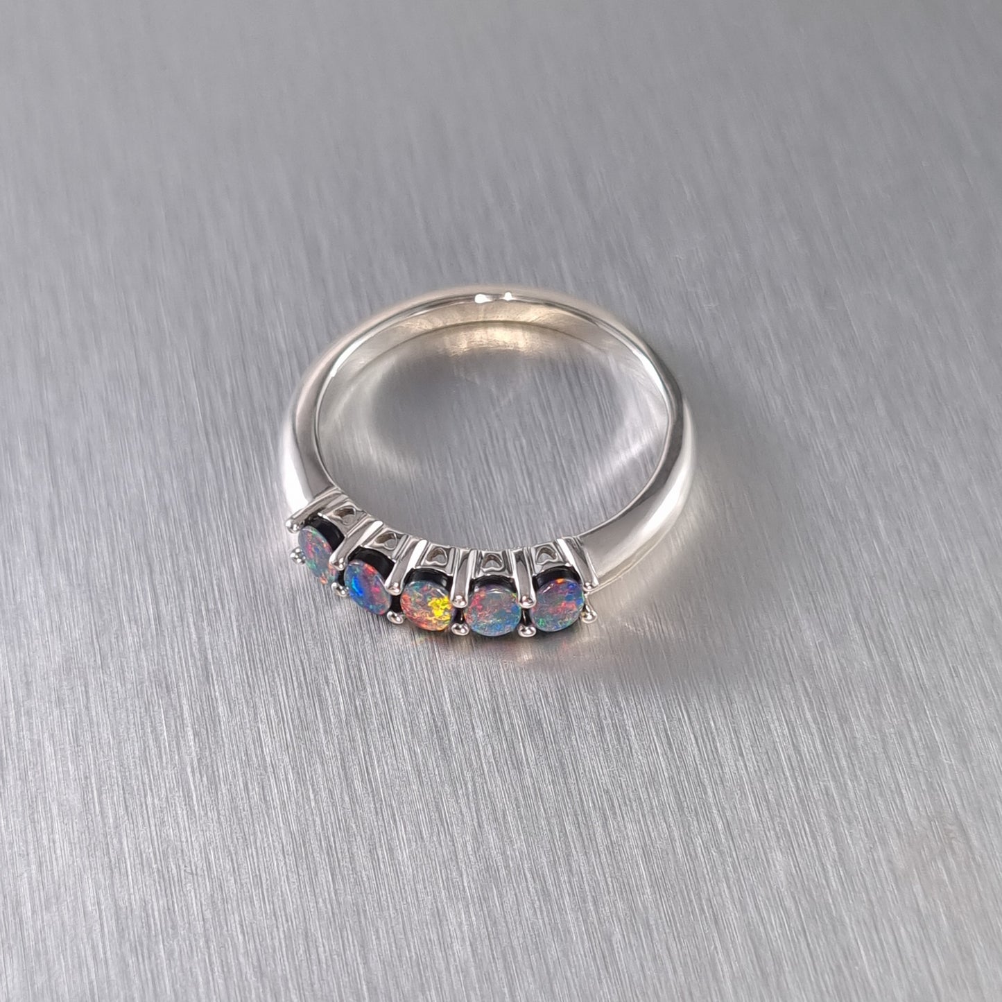 5 Stone Opal Doublet Ring