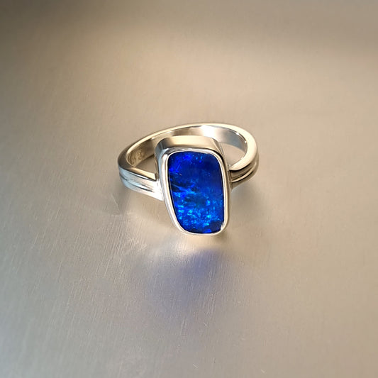 Coober Pedy Opal Doublet Ring