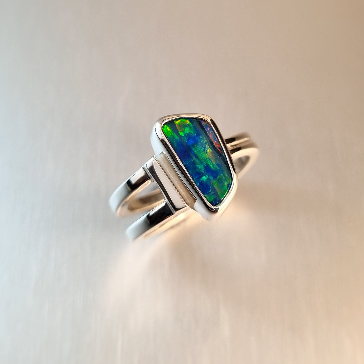 Coober Pedy Opal Doublet Ring