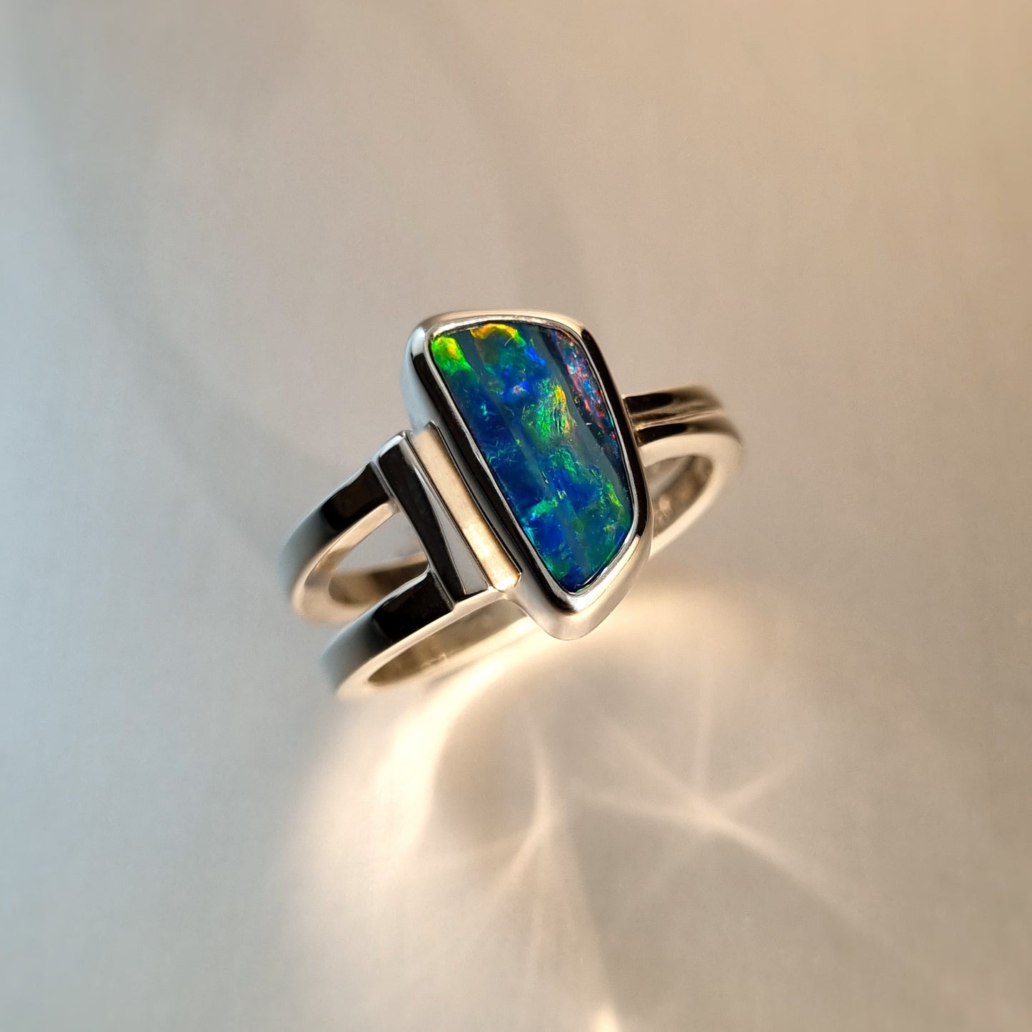 Coober Pedy Opal Doublet Ring