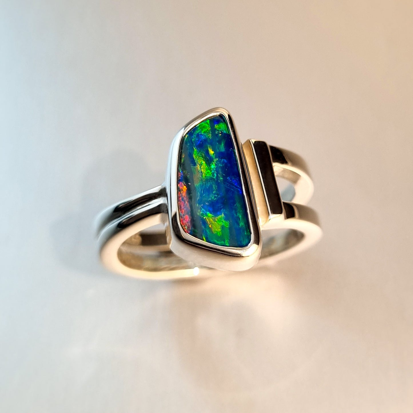 Coober Pedy Opal Doublet Ring