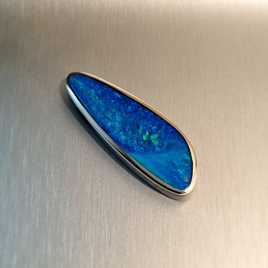 Coober Pedy Opal and Obsidian Pendant