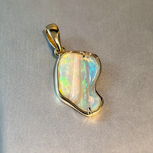 Coober Pedy Solid Carved Opal Pendant