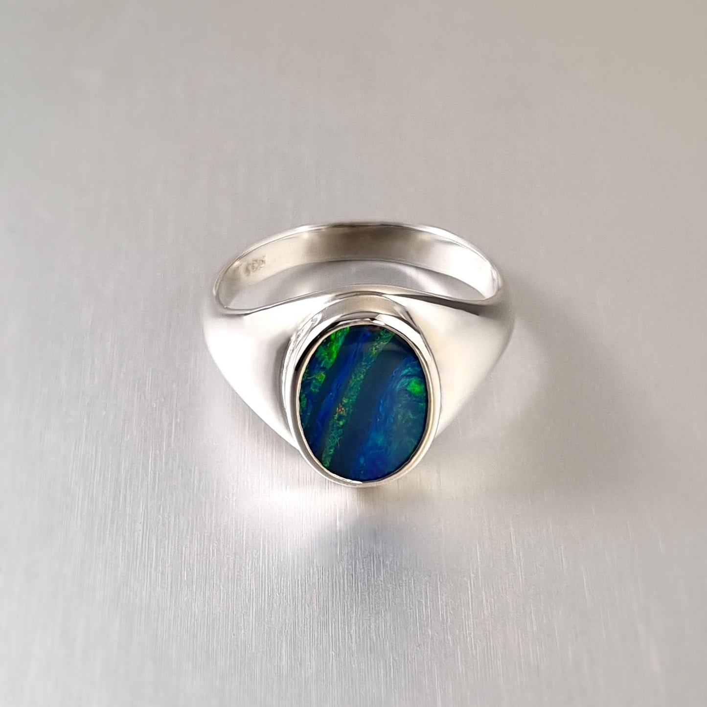 Coober Pedy Opal Doublet Ring