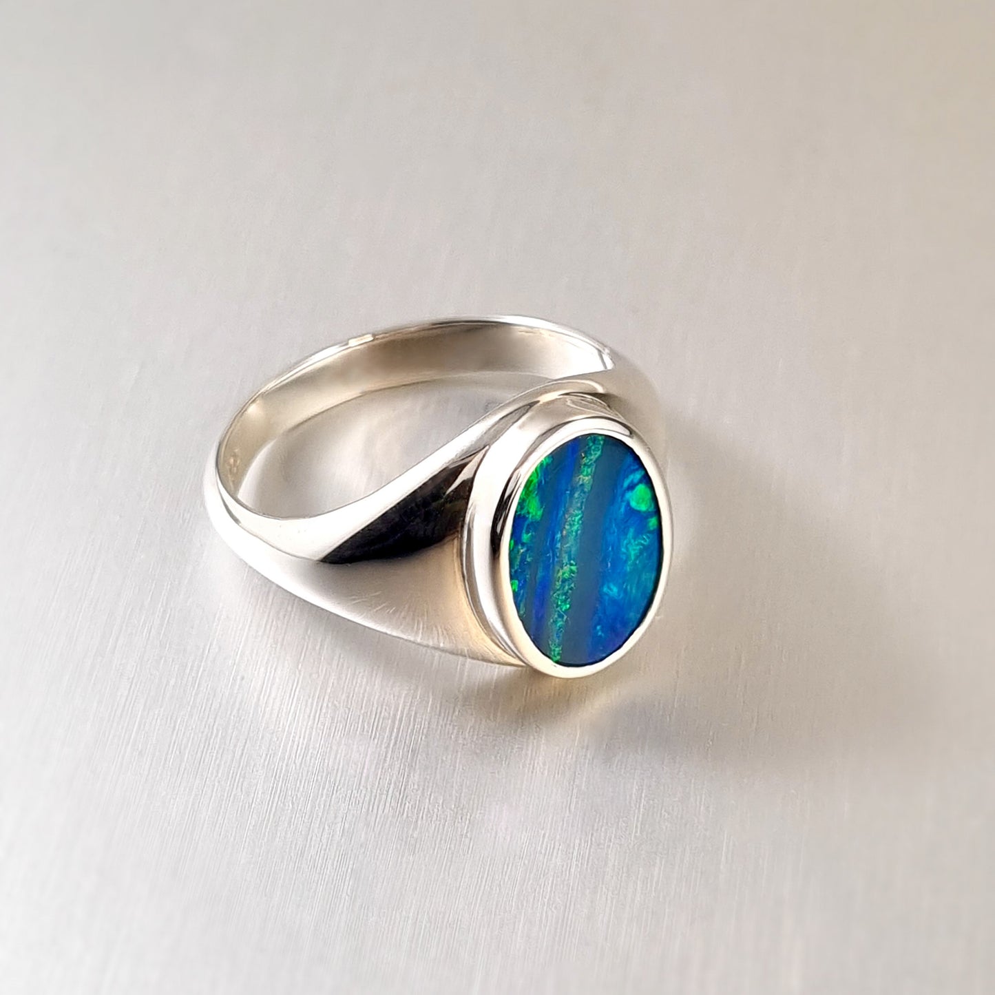 Coober Pedy Opal Doublet Ring