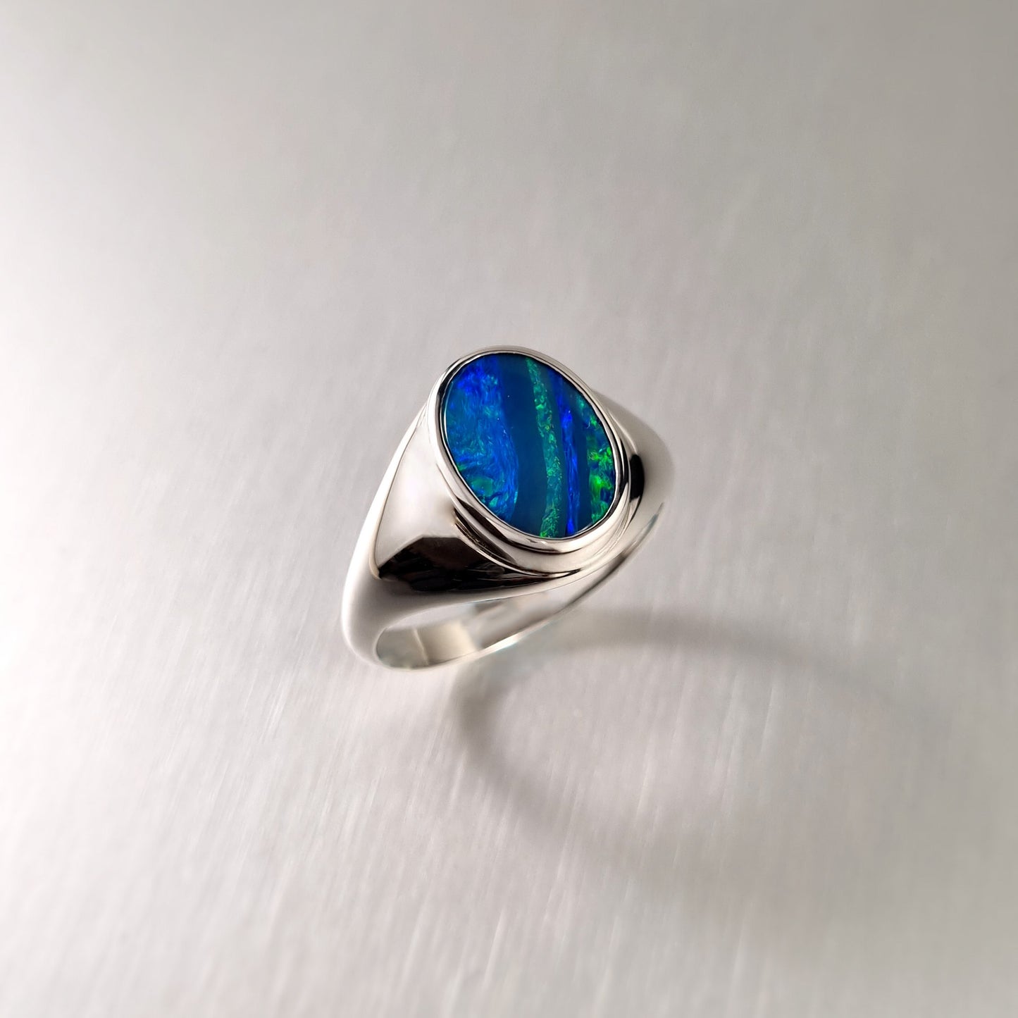 Coober Pedy Opal Doublet Ring