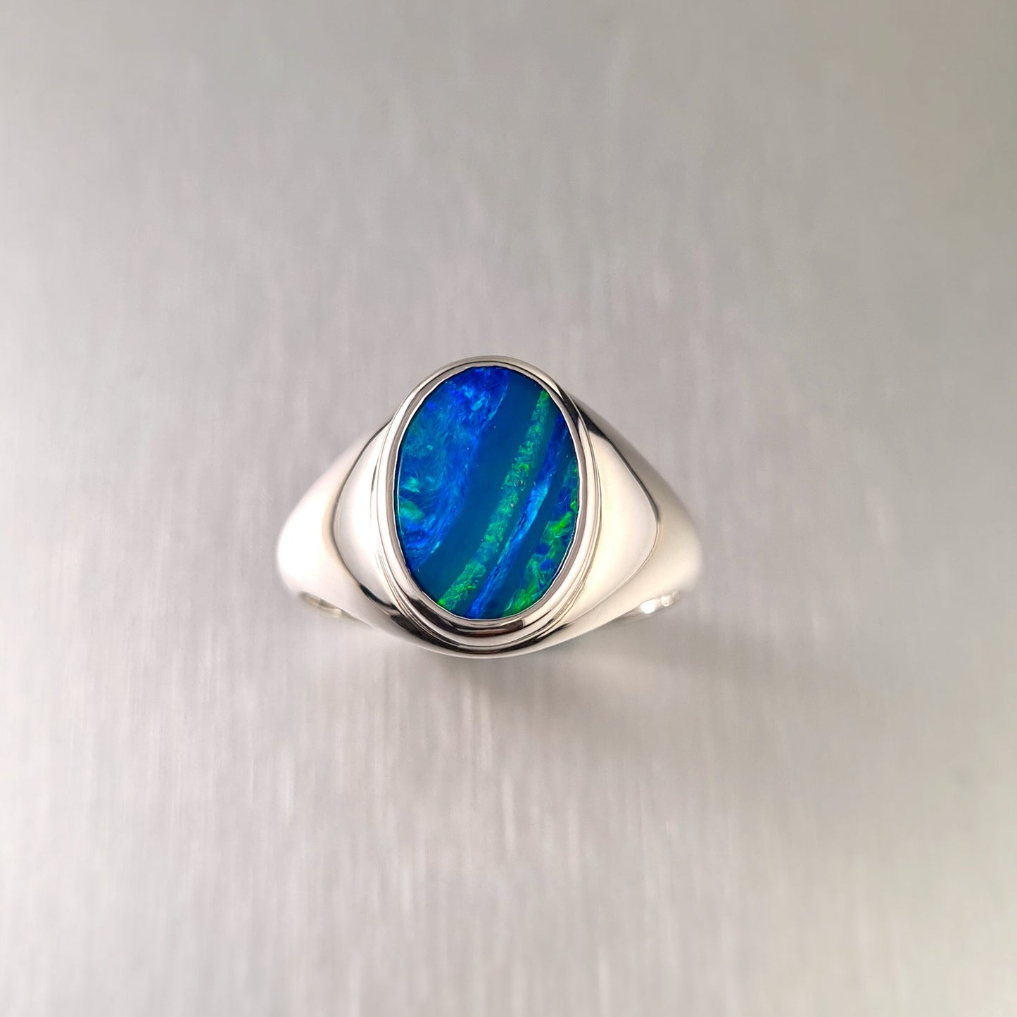 Coober Pedy Opal Doublet Ring