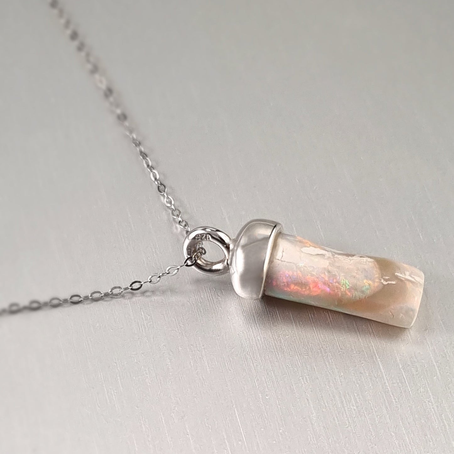 Sterling Silver Opalised Belemnite Pendant