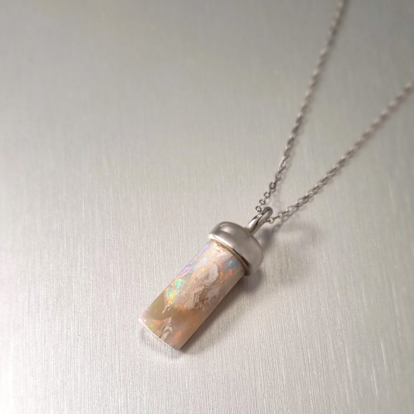 Sterling Silver Opalised Belemnite Pendant