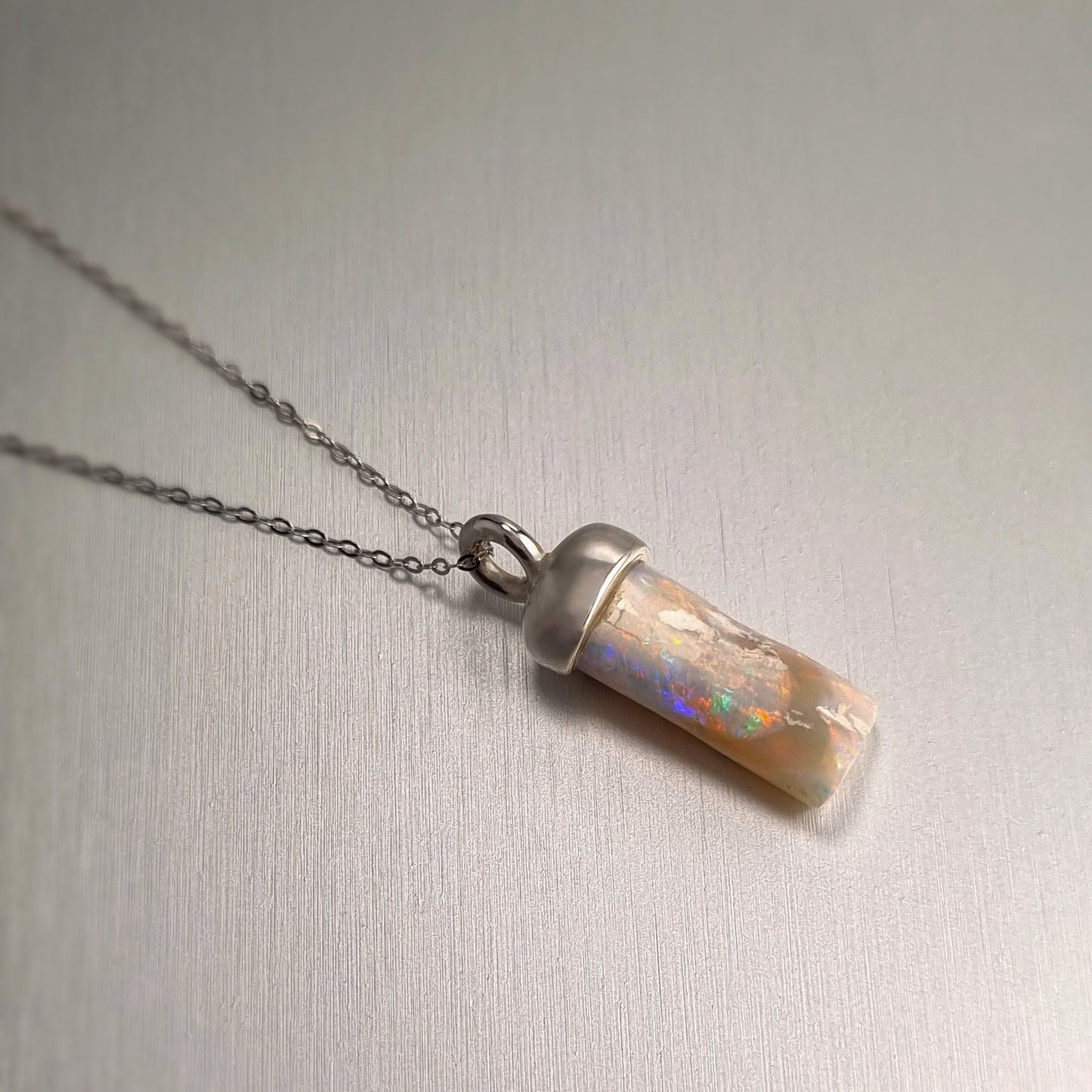 Sterling Silver Opalised Belemnite Pendant