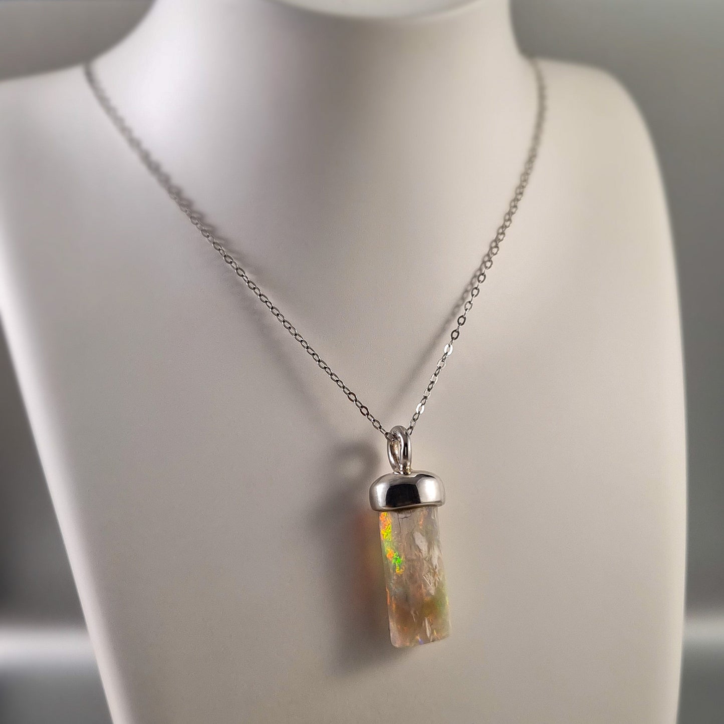 Sterling Silver Opalised Belemnite Pendant