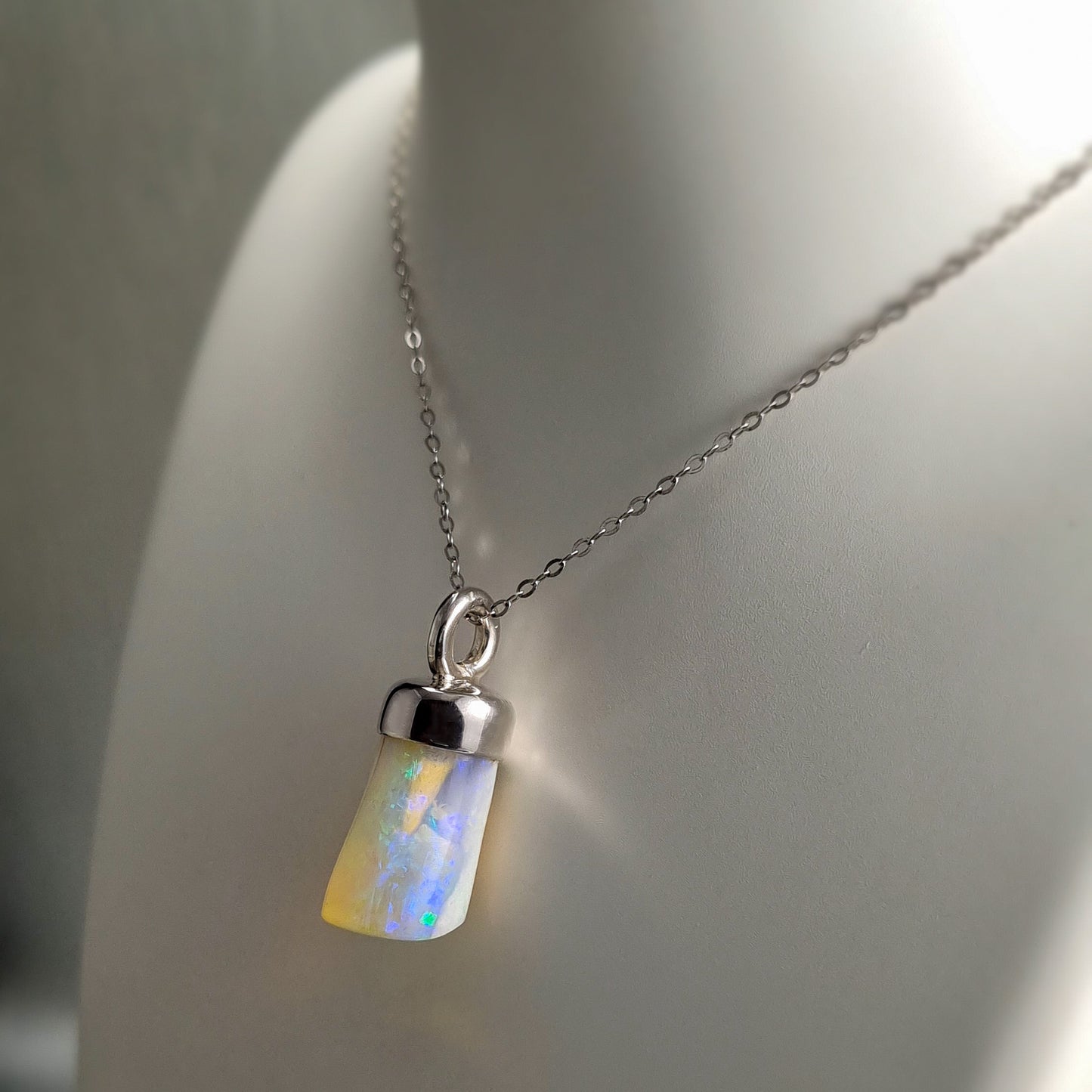 Sterling Silver Opalised Belemnite Pendant