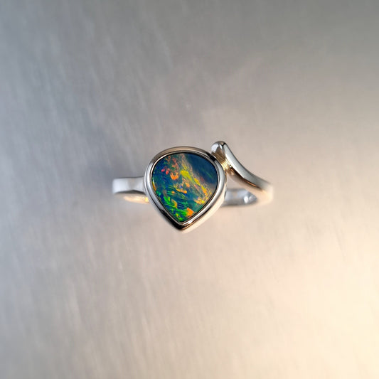 Teardrop Opal Doublet Ring